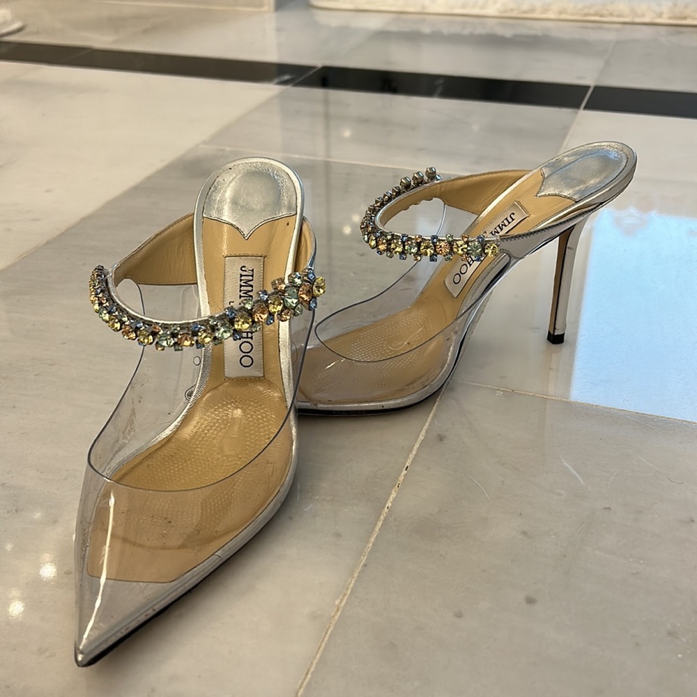 Jimmy choo bing 100 transparent with pastel jewels - Picture 3 of 7